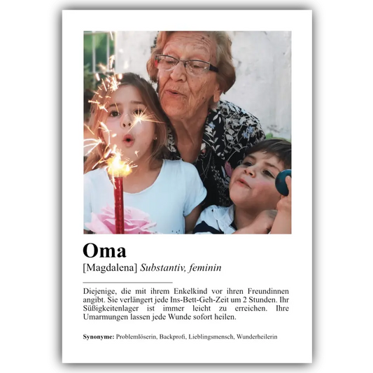 "Oma - Definition" - Personalisiert