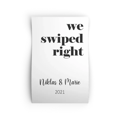 "we swiped right" - Personalisiert