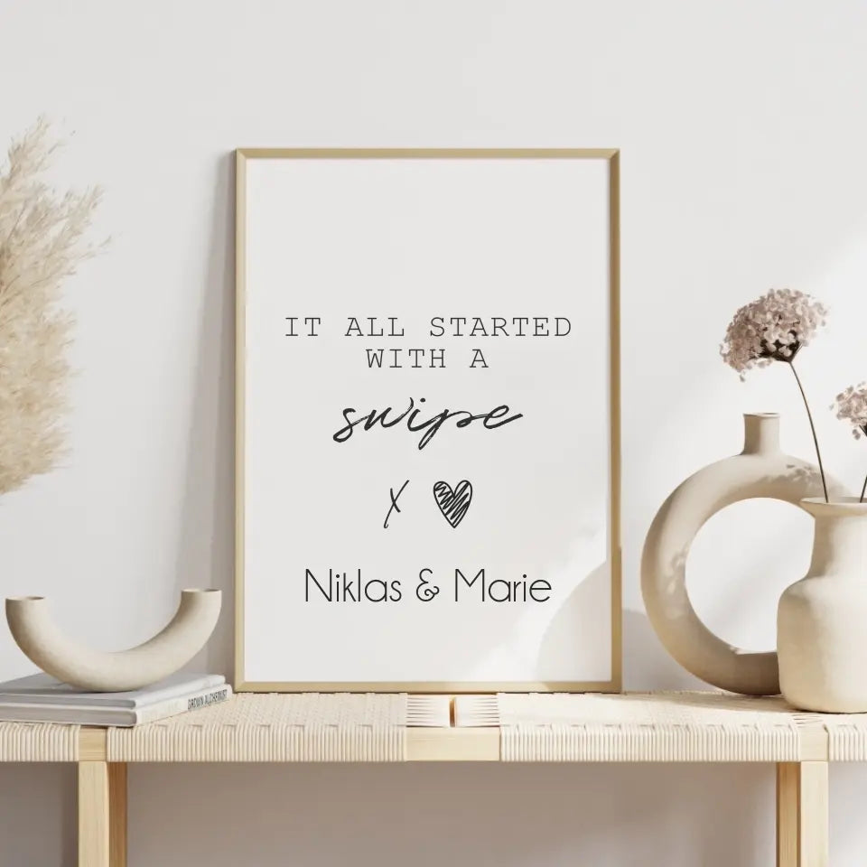 "started with a swipe" - Personalisiert