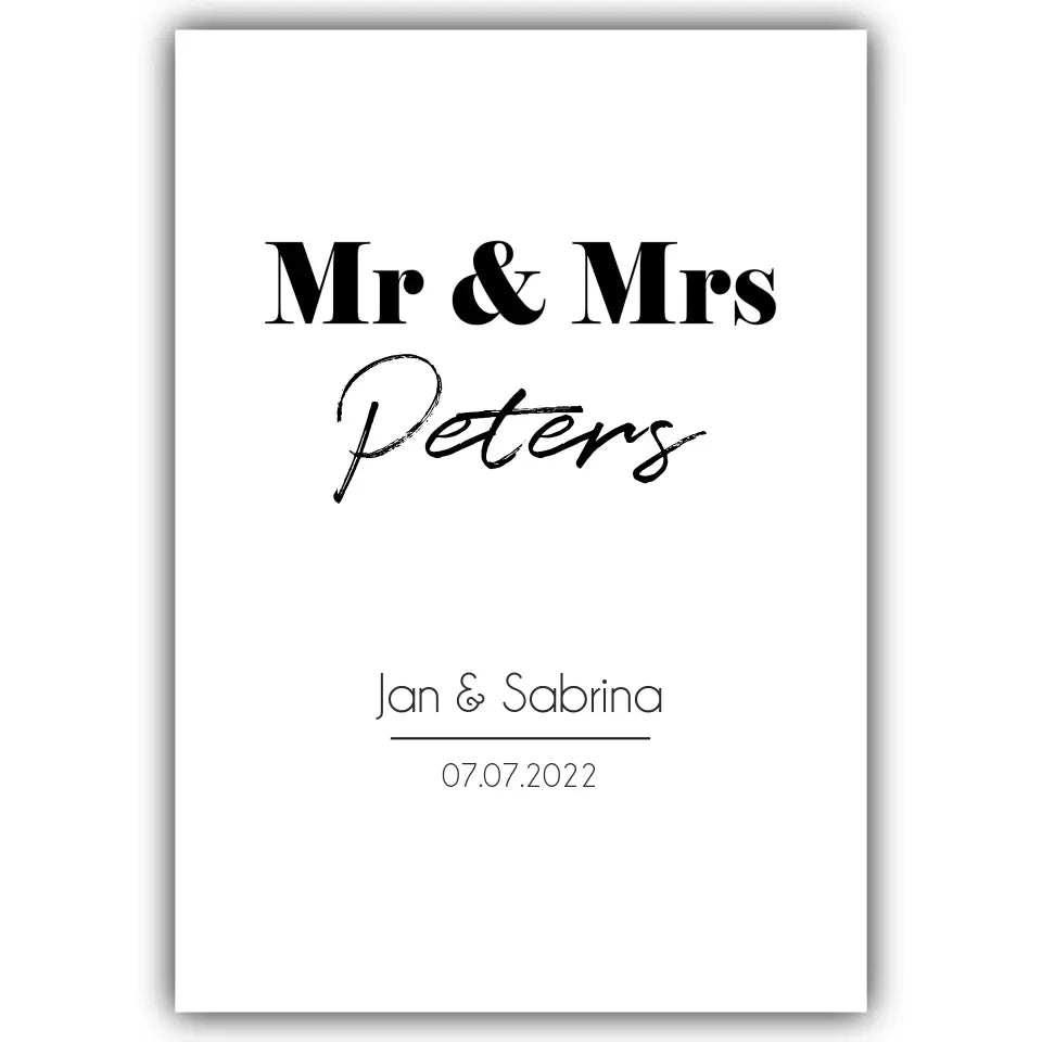 "Mr. & Mrs." - Personalisiert