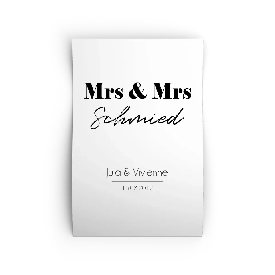 "Mrs. & Mrs." - Personalisiert