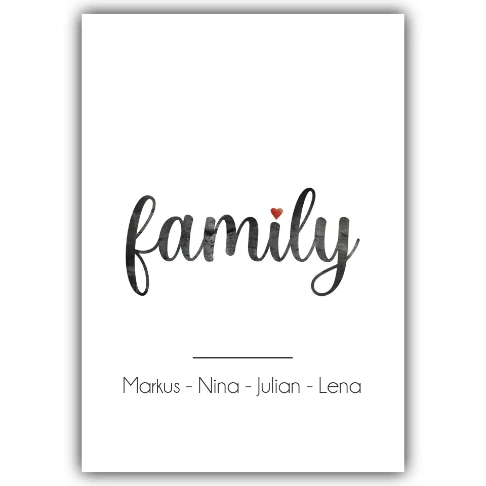 "Family: Marmor Look" - Personalisiert
