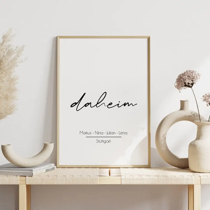 "daheim" - Personalisiert