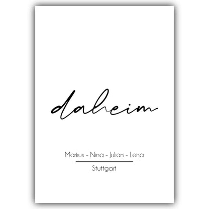 "daheim" - Personalisiert