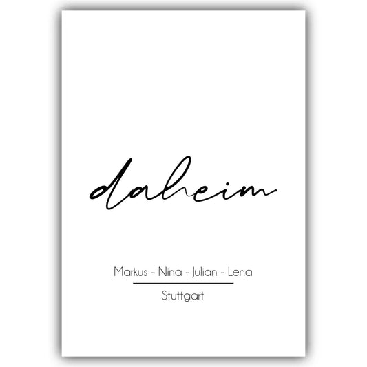 "daheim" - Personalisiert