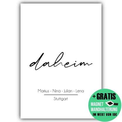 "daheim" - Personalisiert