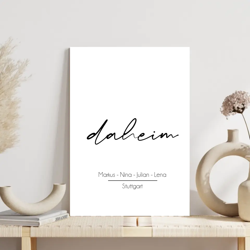 "daheim" - Personalisiert