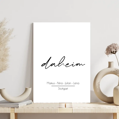 "daheim" - Personalisiert