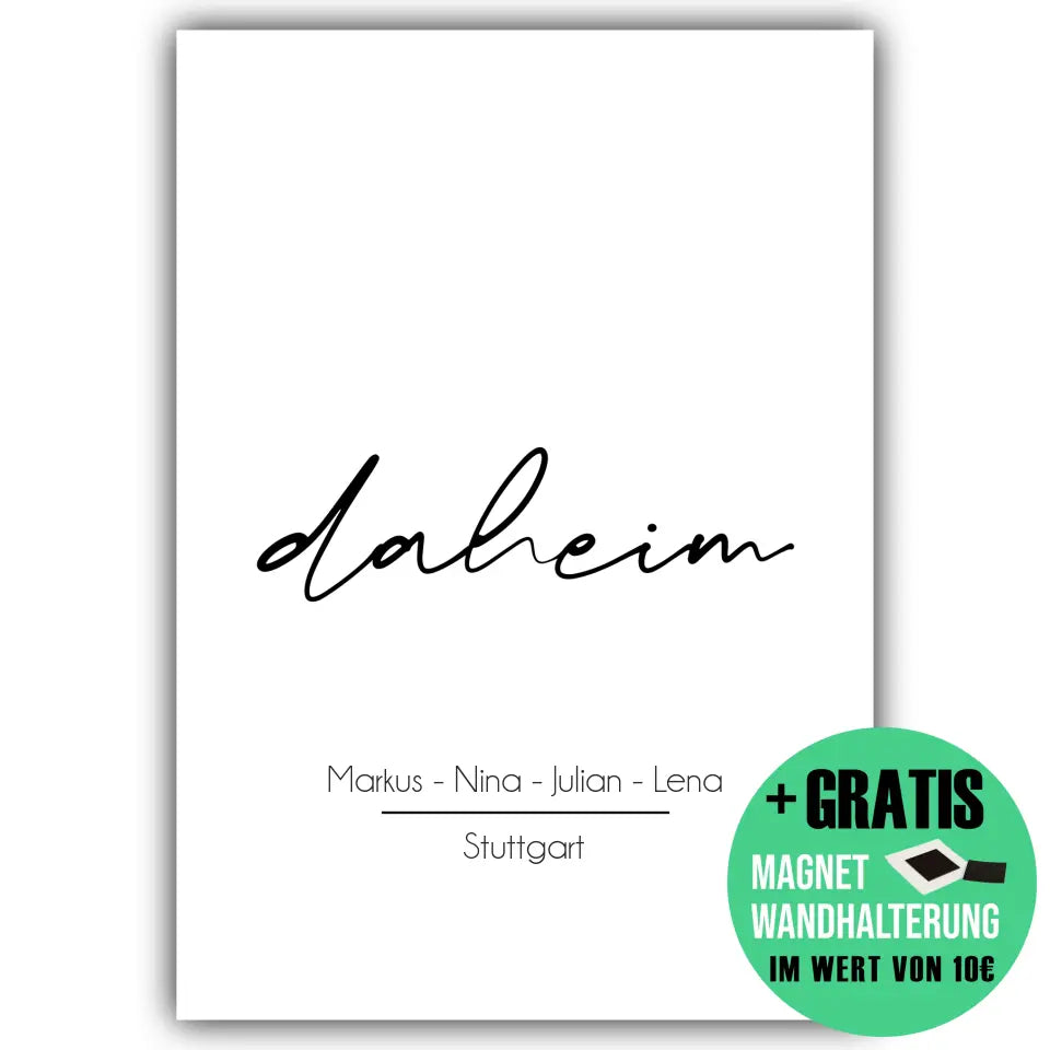 "daheim" - Personalisiert