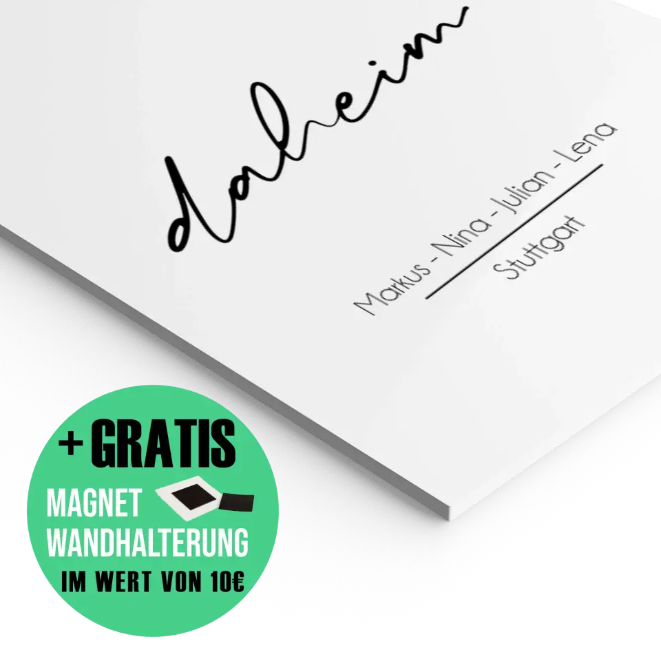 "daheim" - Personalisiert