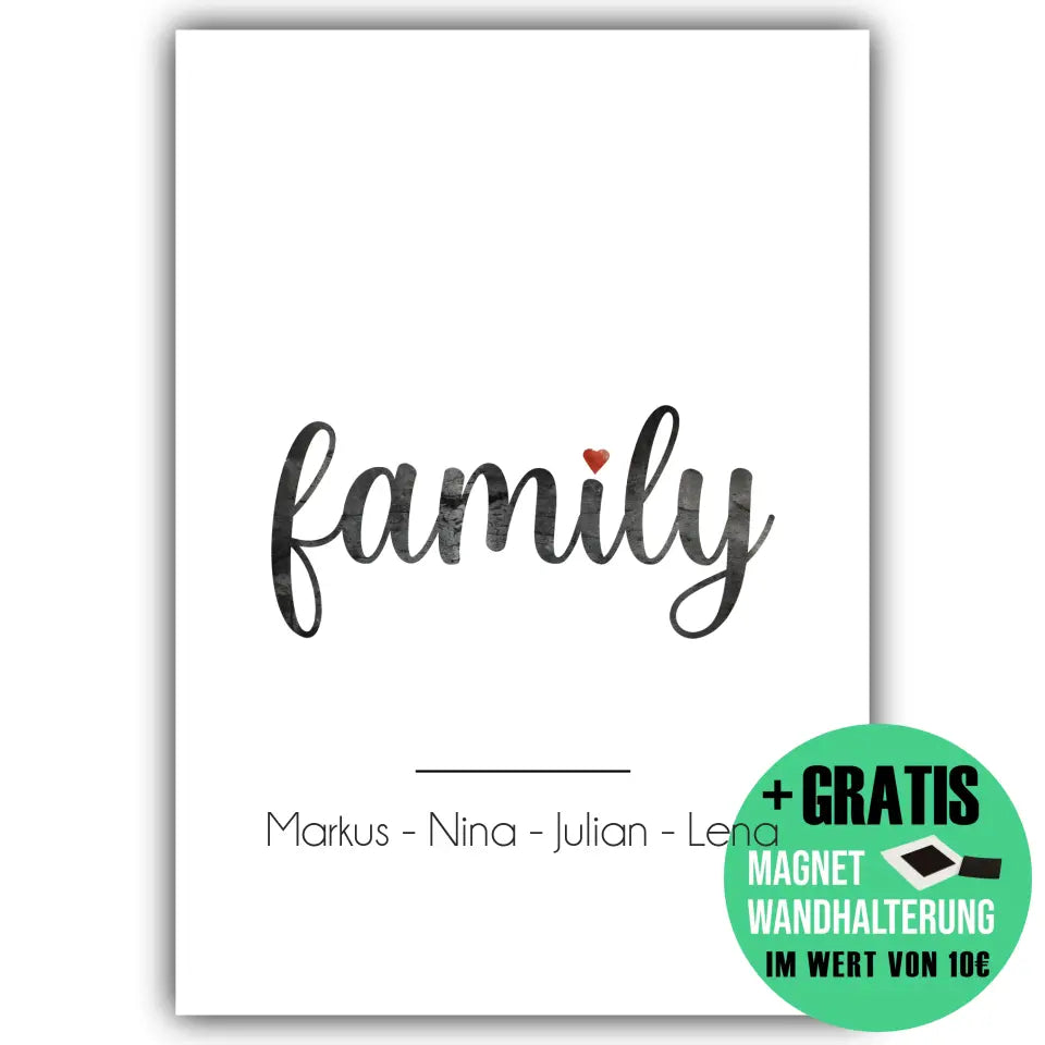 "Family: Marmor Look" - Personalisiert