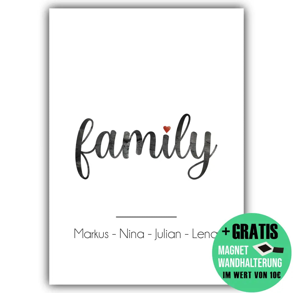 "Family: Marmor Look" - Personalisiert