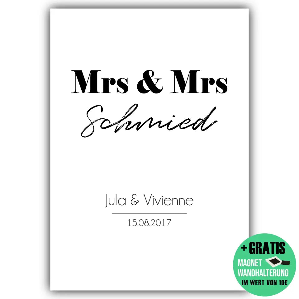 "Mrs. & Mrs." - Personalisiert
