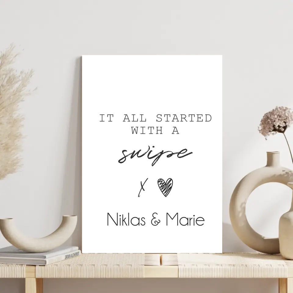 "started with a swipe" - Personalisiert