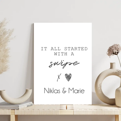 "started with a swipe" - Personalisiert