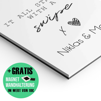 "started with a swipe" - Personalisiert