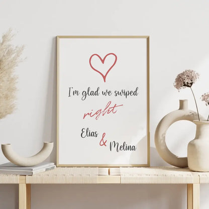 "glad we swiped" - Personalisiert