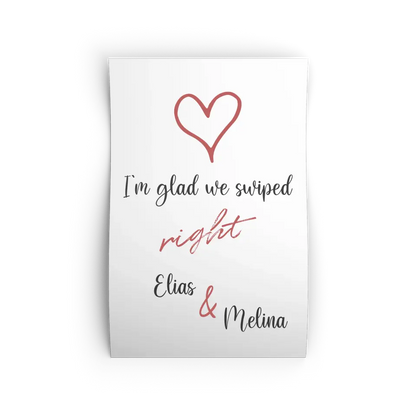 "glad we swiped" - Personalisiert
