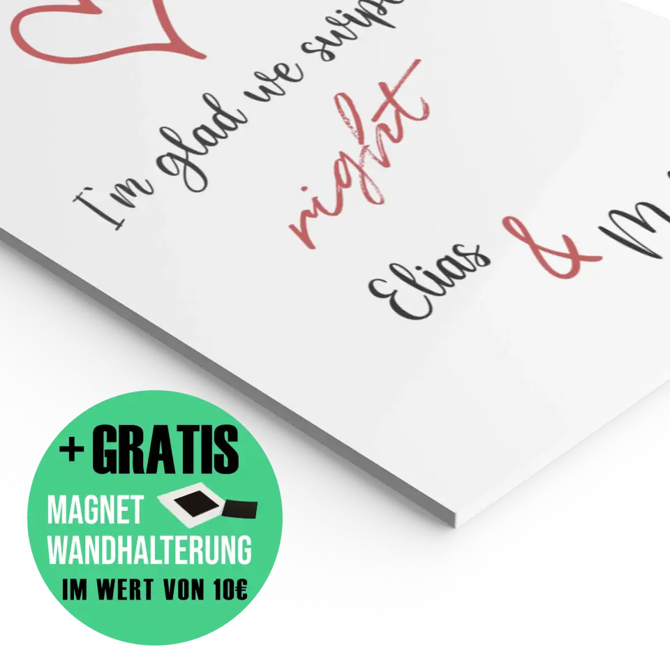 "glad we swiped" - Personalisiert