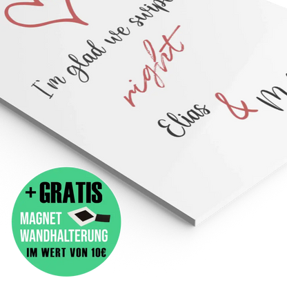 "glad we swiped" - Personalisiert