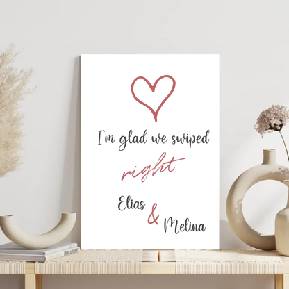 "glad we swiped" - Personalisiert