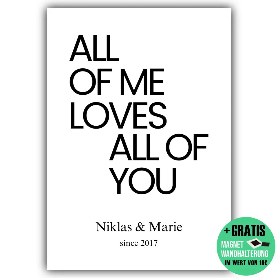 "ALL OF ME" - Personalisiert