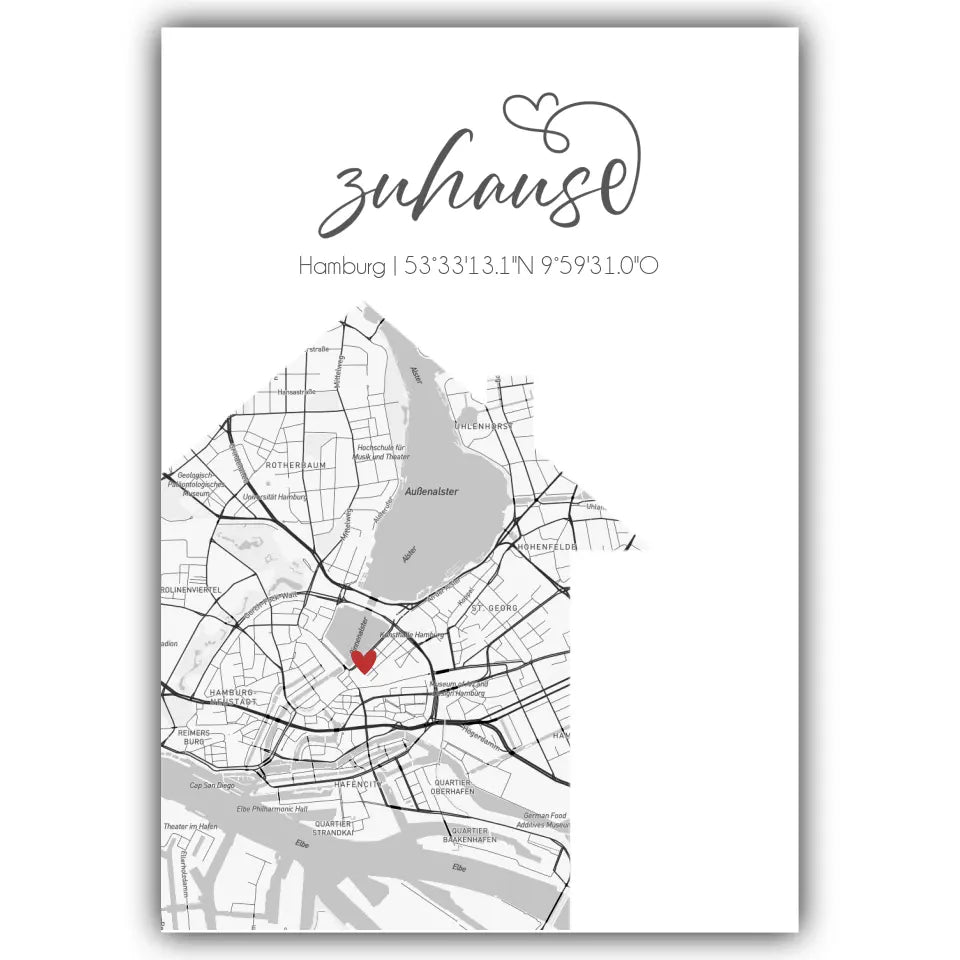 "Zuhause" als Karte - Personalisiert