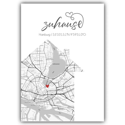 "Zuhause" als Karte - Personalisiert