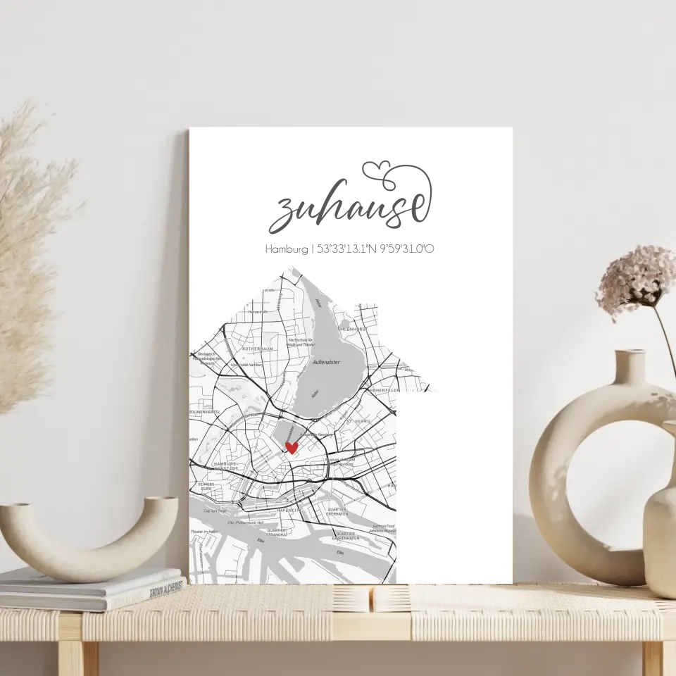 "Zuhause" als Karte - Personalisiert