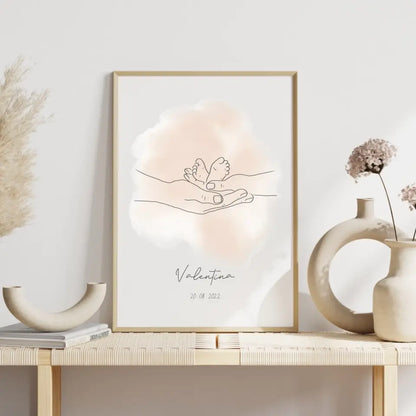 "Babyfüße" im Line Art Stil - Personalisiert