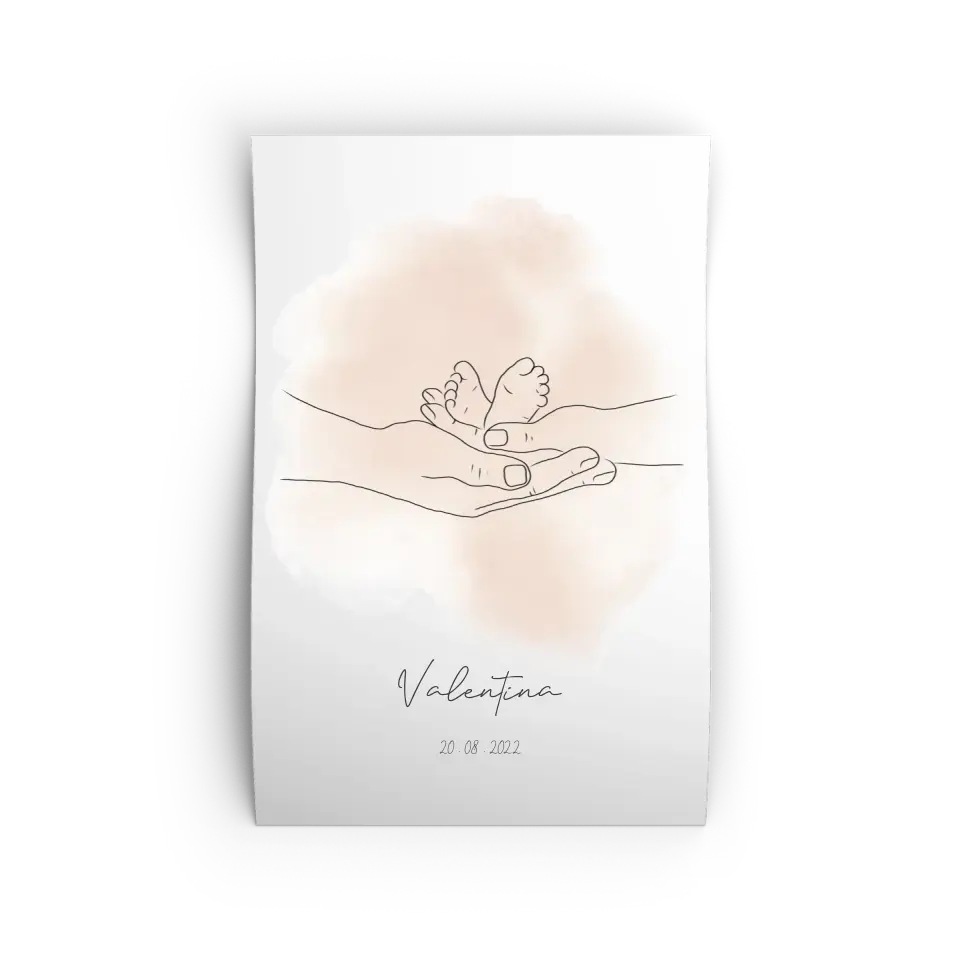 "Babyfüße" im Line Art Stil - Personalisiert