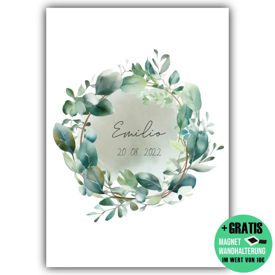 Eukalyptus Geburtsposter - Personalisiert