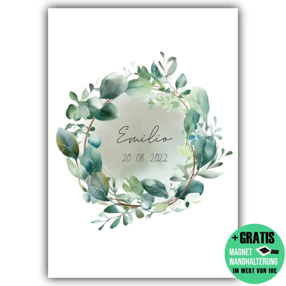 Eukalyptus Geburtsposter - Personalisiert