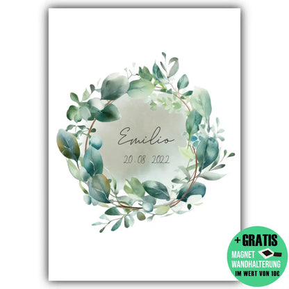 Eukalyptus Geburtsposter - Personalisiert