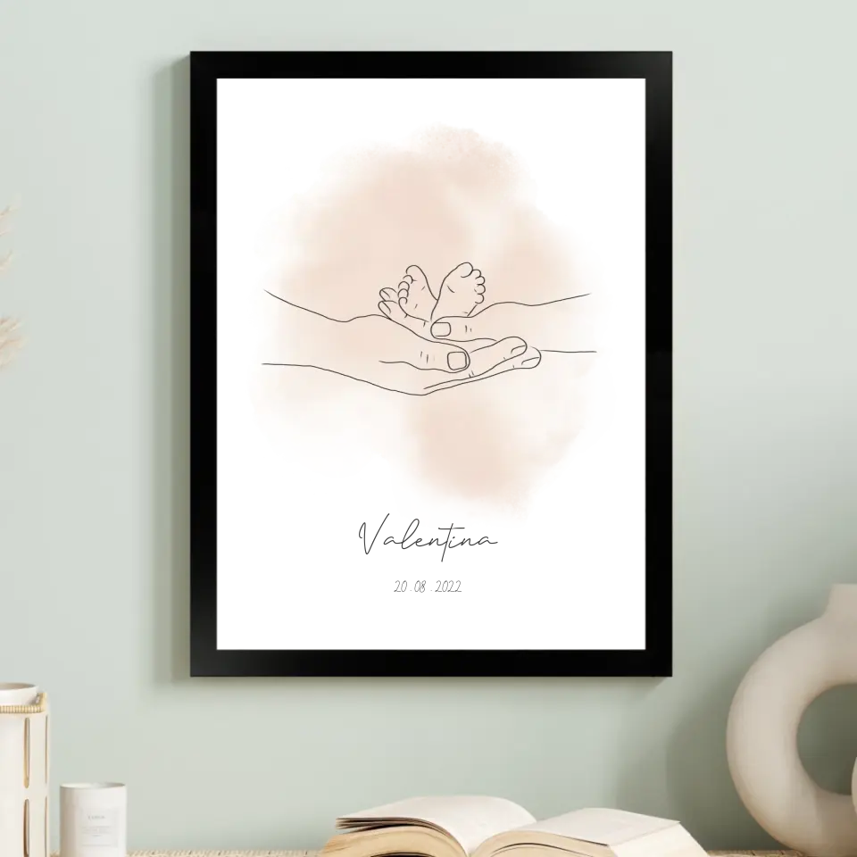 "Babyfüße" im Line Art Stil - Personalisiert
