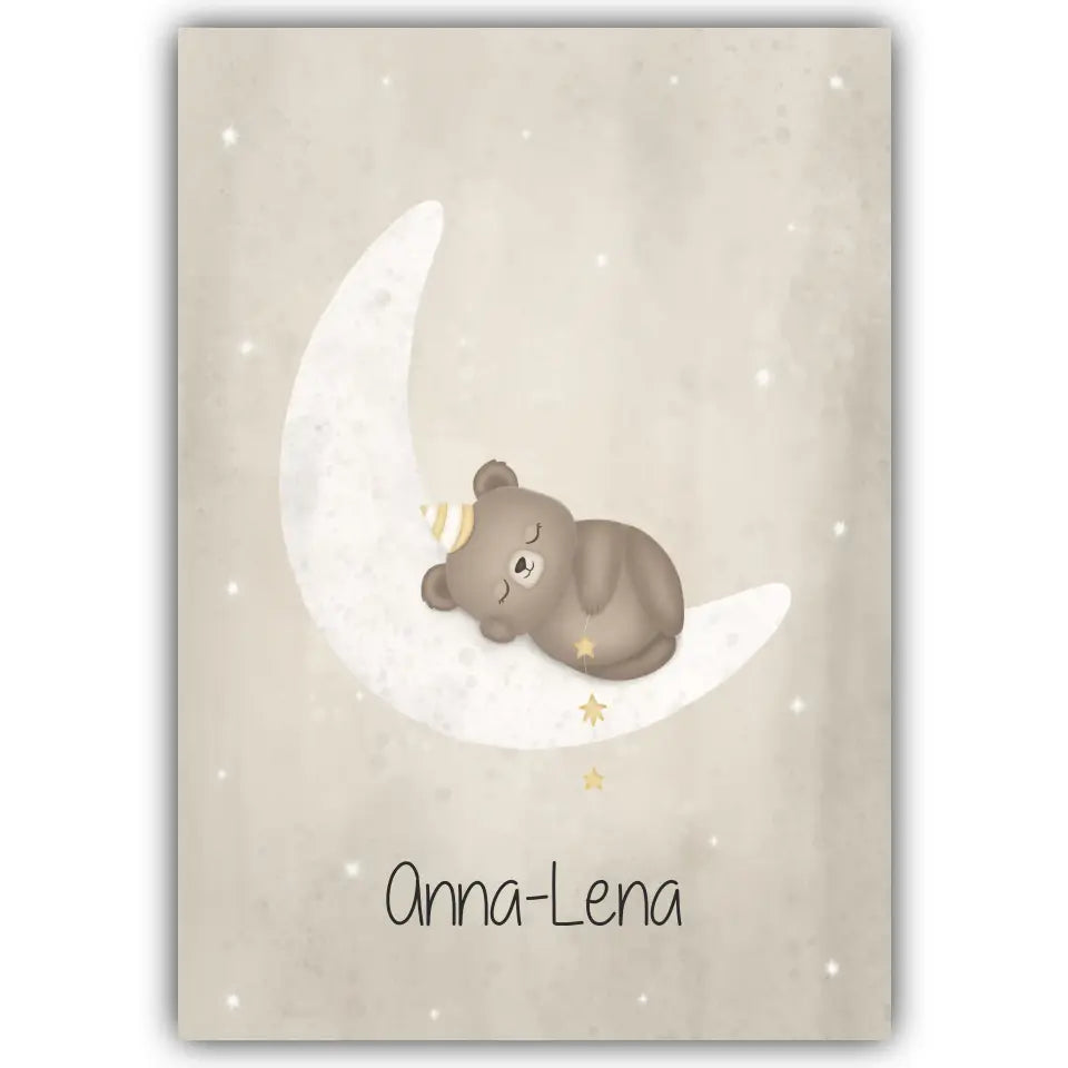 "Bär auf Halbmond" - Personalisiert