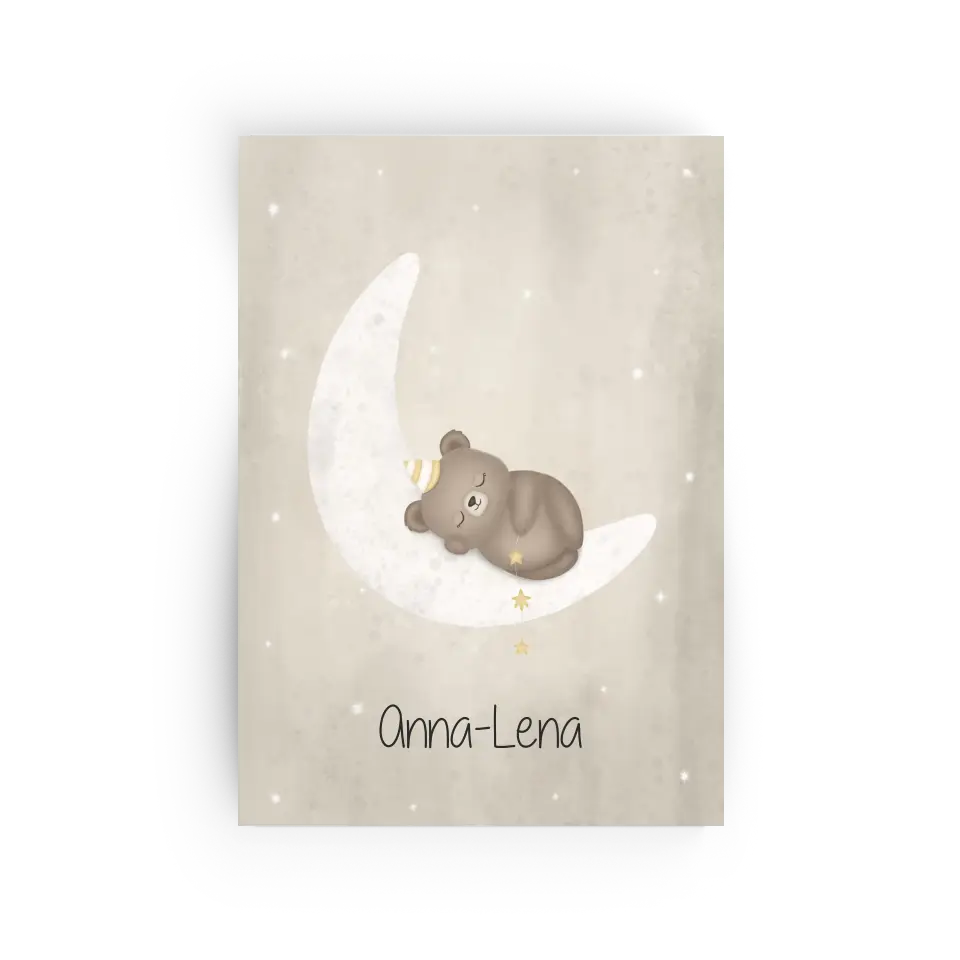 "Bär auf Halbmond" - Personalisiert