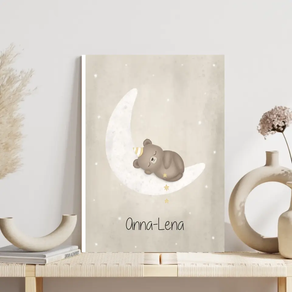 "Bär auf Halbmond" - Personalisiert