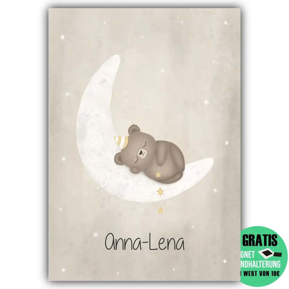 "Bär auf Halbmond" - Personalisiert