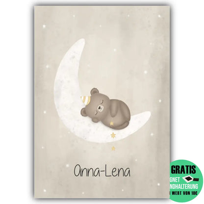 "Bär auf Halbmond" - Personalisiert