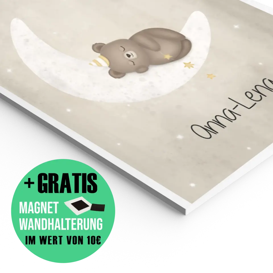 "Bär auf Halbmond" - Personalisiert