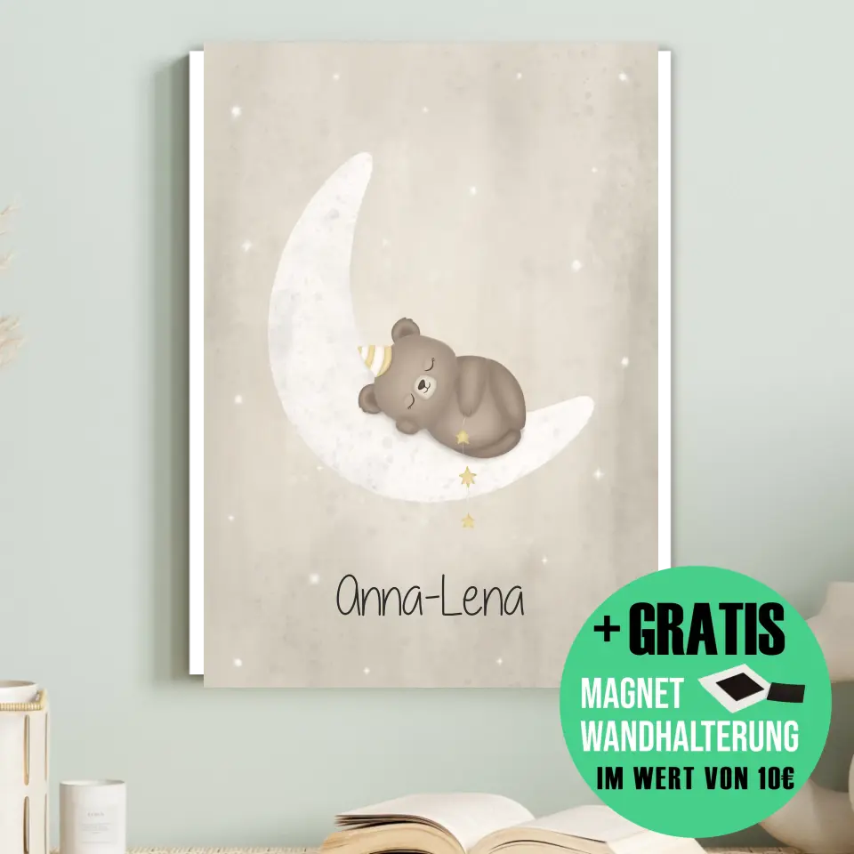 "Bär auf Halbmond" - Personalisiert