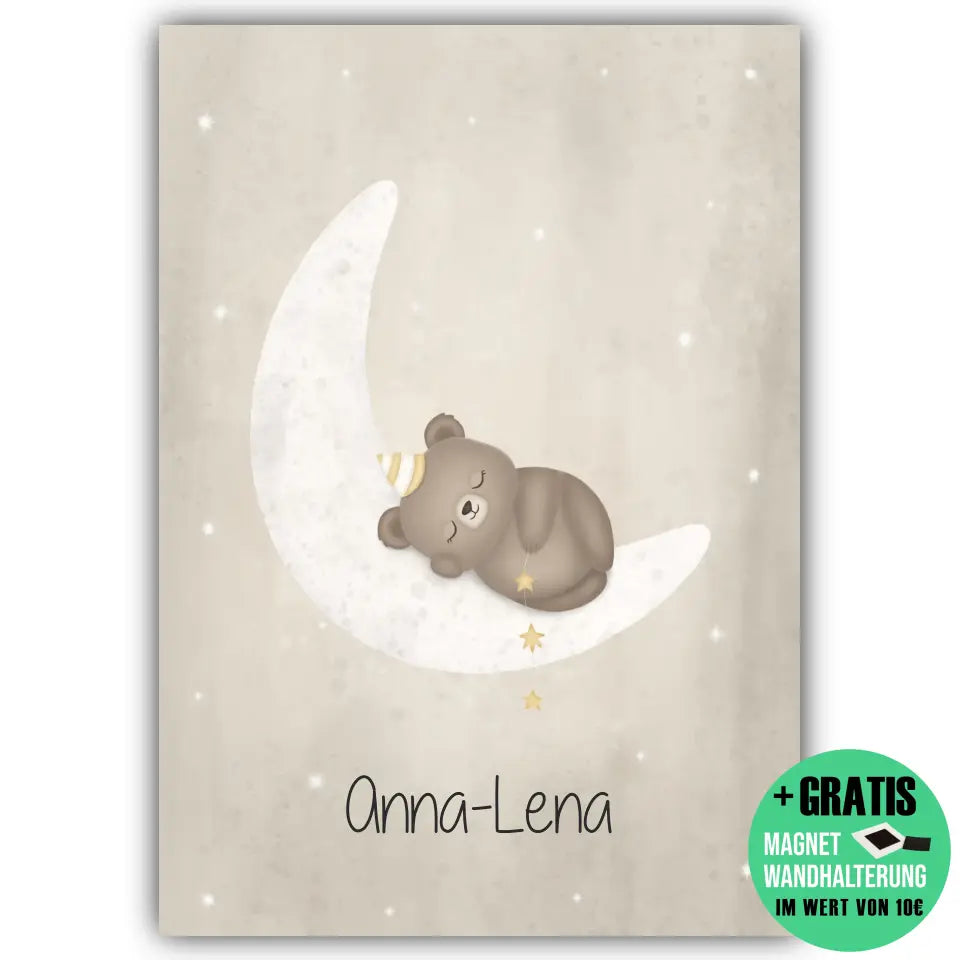 "Bär auf Halbmond" - Personalisiert