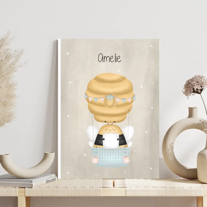 "Biene im Heißluftballon" - Personalisiert