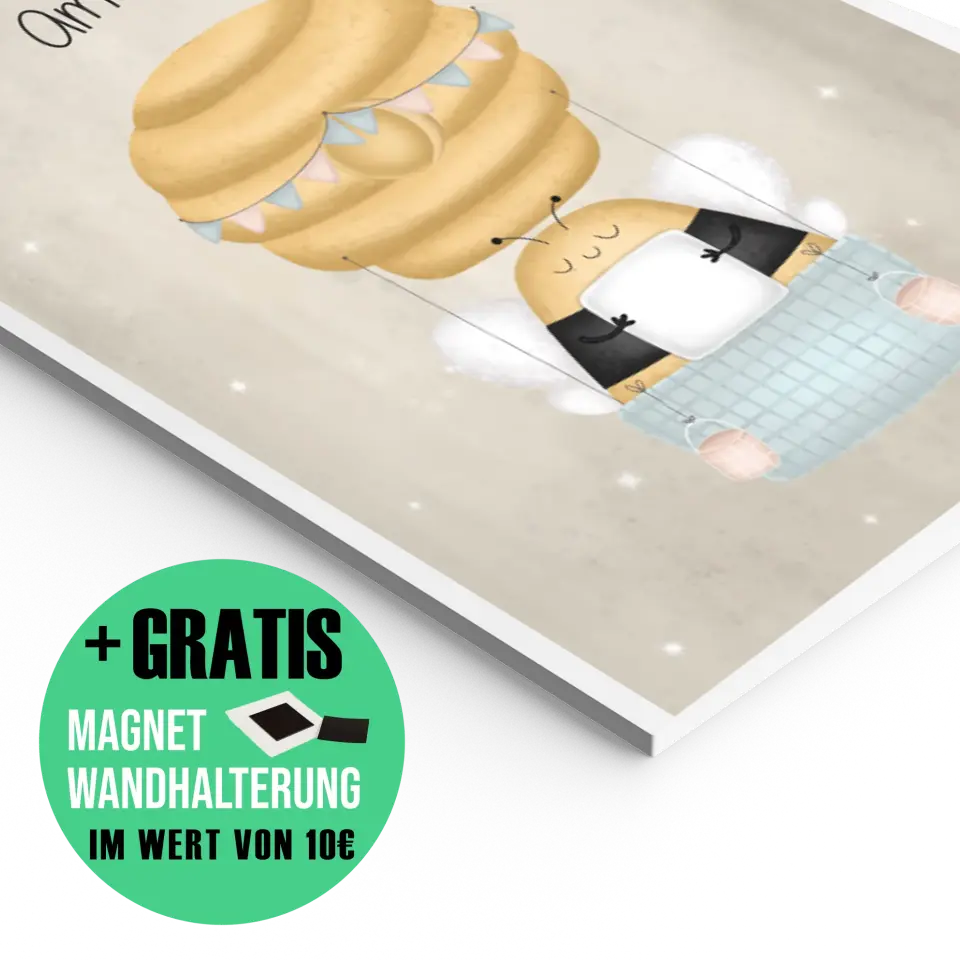 "Biene im Heißluftballon" - Personalisiert