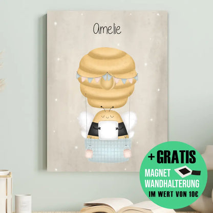 "Biene im Heißluftballon" - Personalisiert