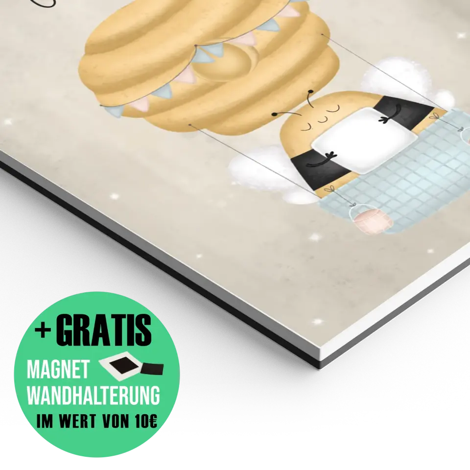 "Biene im Heißluftballon" - Personalisiert