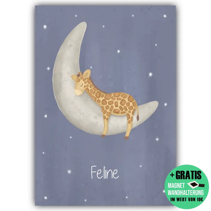 "Giraffe auf dem Halbmond" - Personalisiert