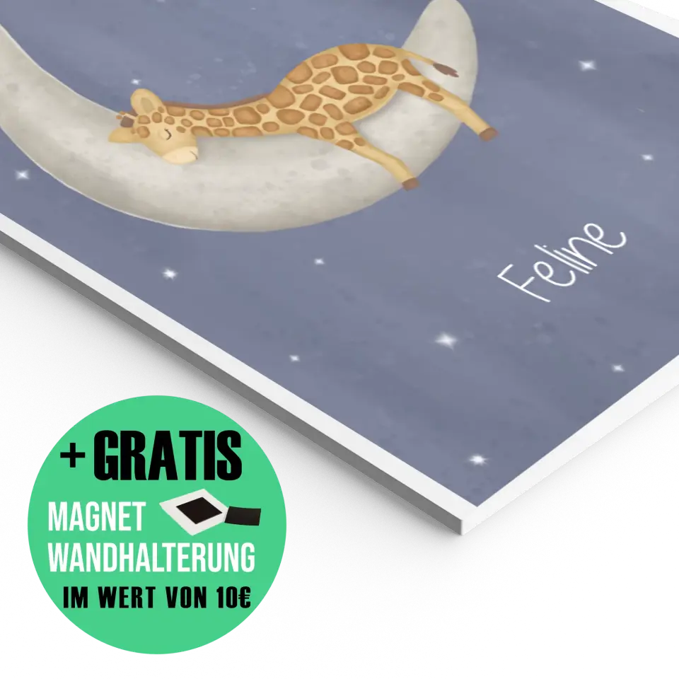 "Giraffe auf dem Halbmond" - Personalisiert