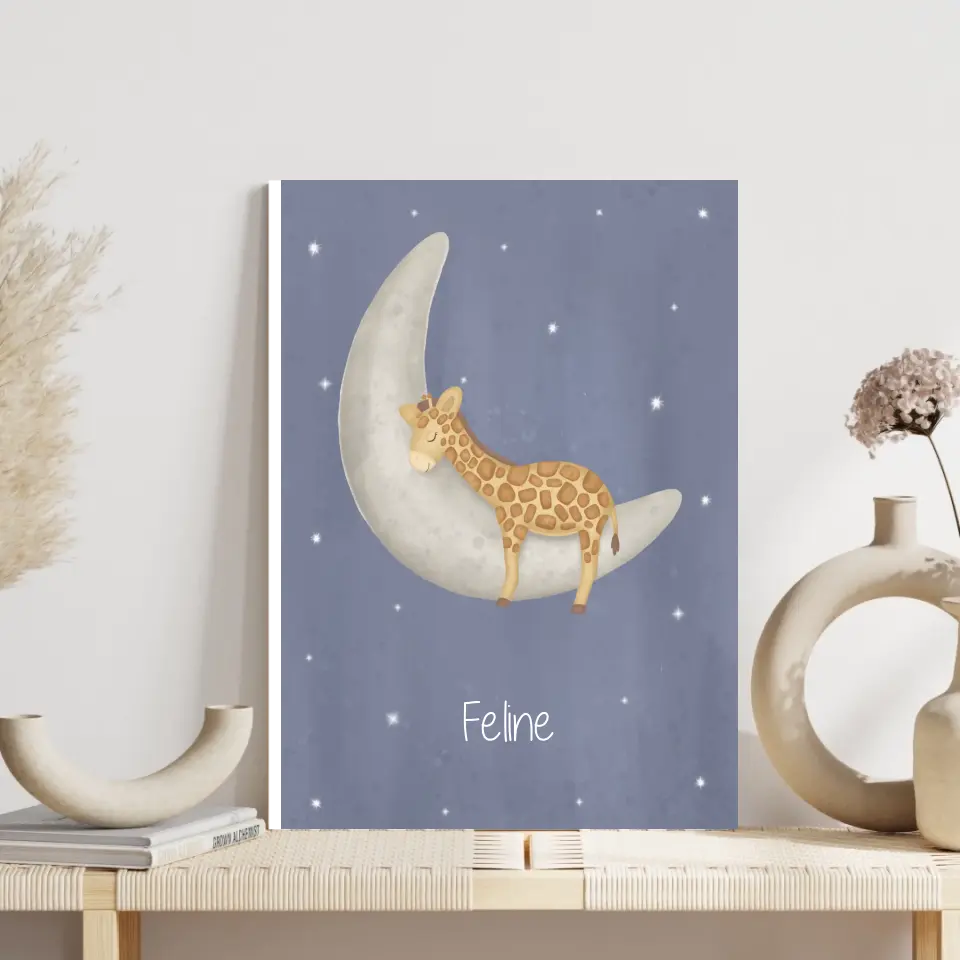 "Giraffe auf dem Halbmond" - Personalisiert